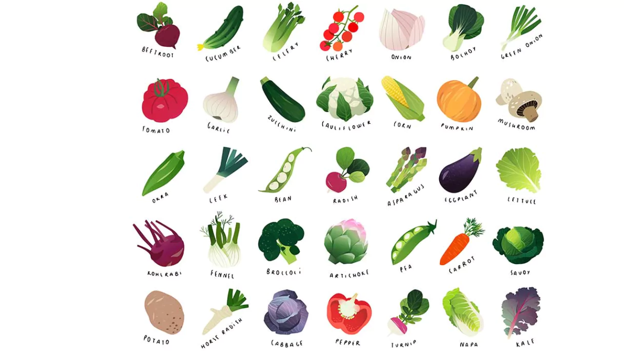list of vegetables from a to z